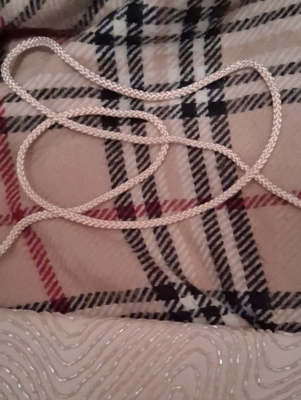 NWT La Regale Ivory Beaded Envelope Clutch Purse with Long Drop Strap 10x4